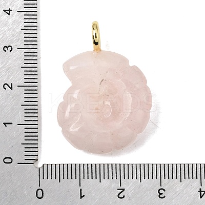 Natural Rose Quartz Carved Pendants G-C282-01K-1