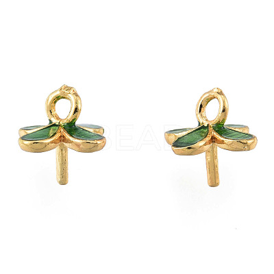Brass Enamel Peg Bails Pendants KK-N259-29-1