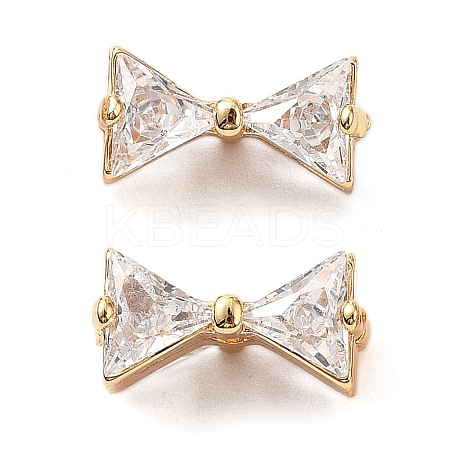 Brass Micro Pave Cubic Zirconia Beads KK-A259-05G-1