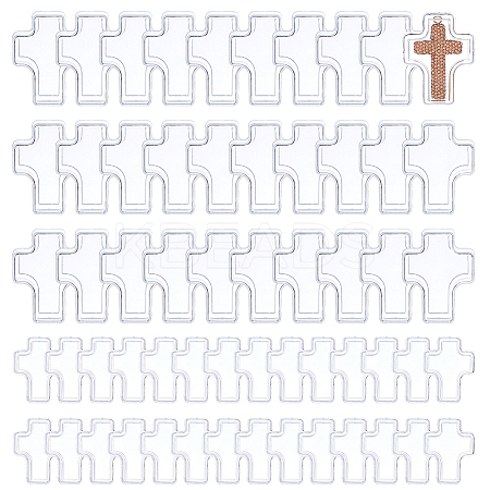 60Pcs 2 Styles Cross Shaped Portable Plastic Small Jewelry Storage Boxes with Lid AJEW-FH0006-76-1