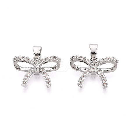 Brass Micro Pave Cubic Zirconia Pendants KK-N264-04P-1