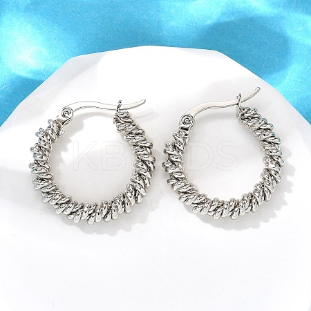 201 Stainless Steel Hoop Earrings LS-EJEW-Q026-14P-A-1