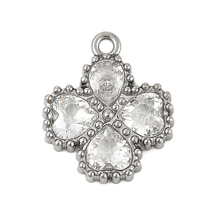 304 Stainless Steel Rhinestone Pendants STAS-E547-06A-P-1
