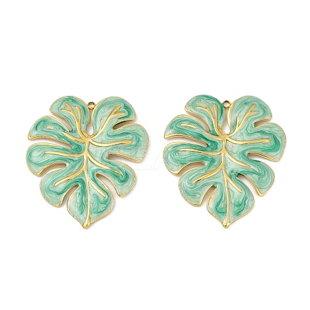 304 Stainless Steel Enamel Pendants STAS-L290-001B-G-1