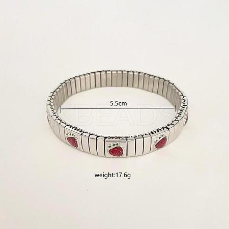 304 Stainless Steel Enamel Stretch Bracelets for Women FS-WG7EEC2-02-1