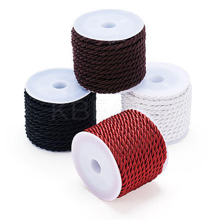 4 Rolls 4 Colors Polyester Cord OCOR-TA0002-63B-1
