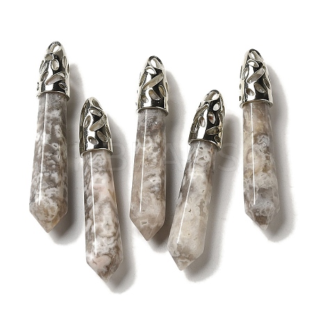 Natural Crazy Agate Pointed Big Pendants G-Z055-01P-24-1