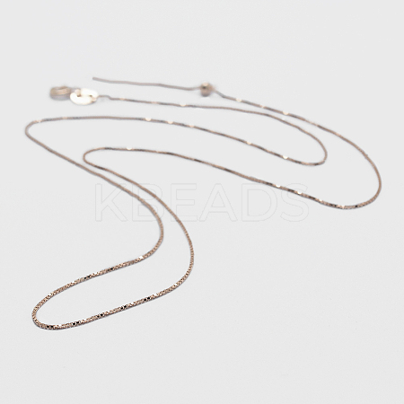 925 Sterling Silver Box Chain Necklaces STER-F039-45cm-13RG-1