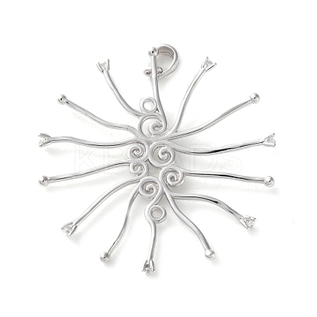 925 Sterling Silver Clear Cubic Zirconia Pendant Cabochon Settins STER-M092-06P-1