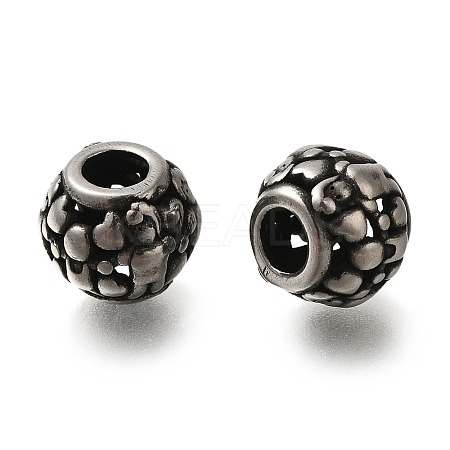 304 Stainless Steel European Beads STAS-D191-12F-AS-1