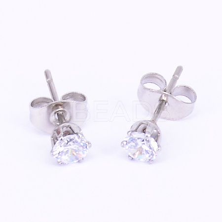 Stainless Steel Stud Earrings EJEW-WH0005-01P-B-1