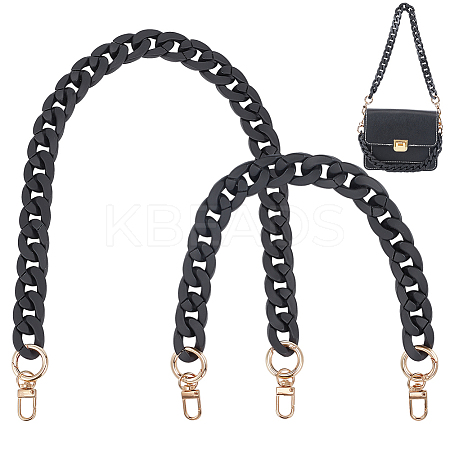 2Pcs 2 Style Acrylic Cable Chain Bag Handles AJEW-WR0001-70-1