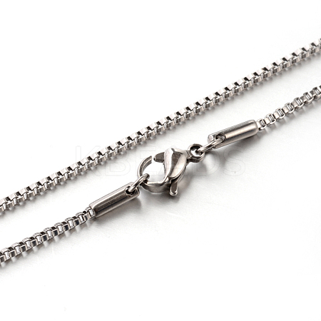 Tarnish Resistant 304 Stainless Steel Box Chain Necklaces STAS-M174-022P-A-1