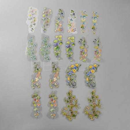 20Pcs Flower PET Decorative Stickers DIY-WH20055-078C-1
