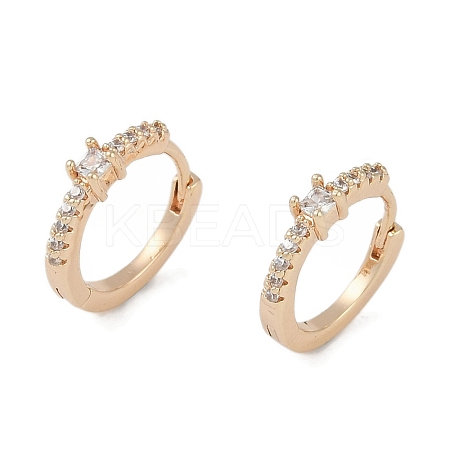 Clear Cubic Zirconia Hoop Earrings EJEW-L292-005G-1