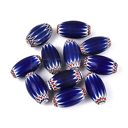 Handmade Millefiori Glass Barrel Beads LA-N002-28B-1