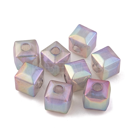 UV Plating Rainbow Iridescent Acrylic Beads PACR-C009-03G-1