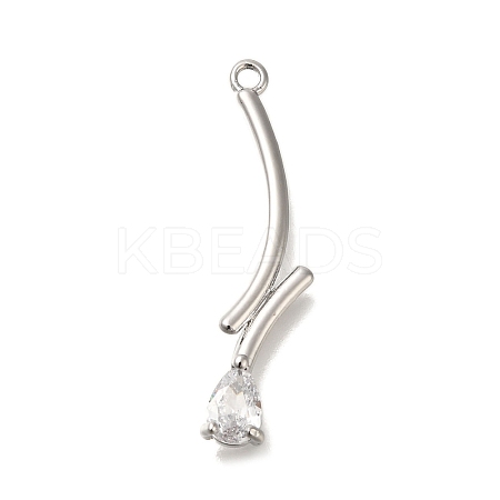 Brass Micro Pave Cubic Zirconia Pendants KK-M301-17P-1