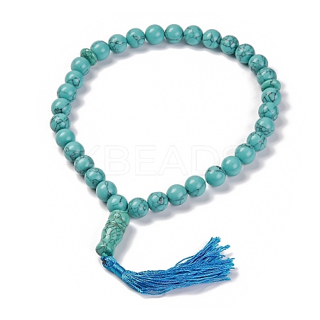 Synthetic Turquoise Beads Stretch Bracelets BJEW-A025-01F-1