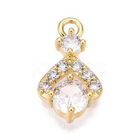 Brass Micro Pave Cubic Zirconia Pendants KK-T070-48G-1
