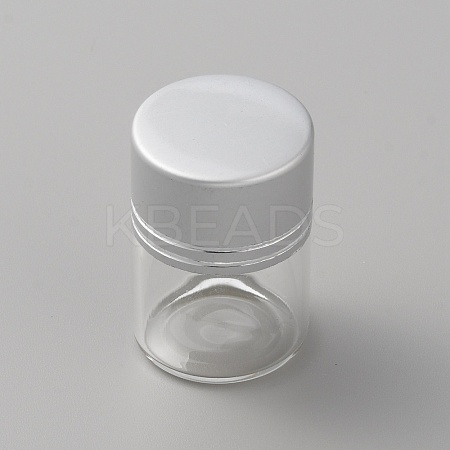 Column Glass Empty Pill Bottle with Aluminum Screw Top Lids CON-WH0092-44A-1