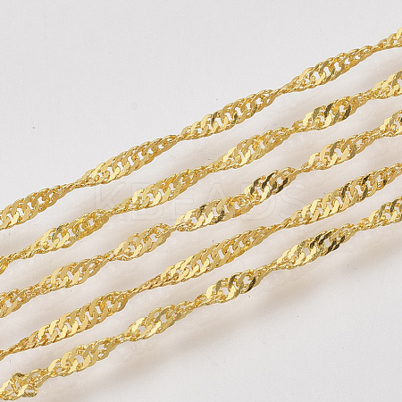 Soldered Brass Covered Iron Singapore Chains CH-S125-06A-G-1