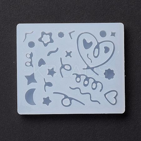 Line & Flat Round & Heart & Star & Flower & Moon Filling Silicone Molds LS-DIY-M029-08-1