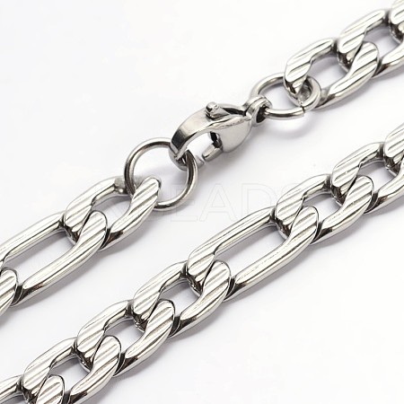 Tarnish Resistant 304 Stainless Steel Figaro Chains Necklaces LS-NJEW-I060-09A-1