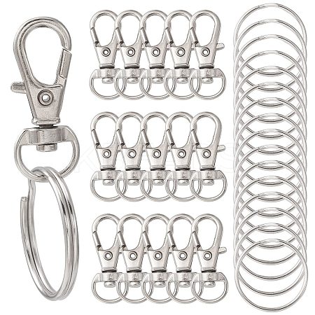 25Pcs Alloy Swivel Lobster Claw Clasps PALLOY-CJ0003-02-1