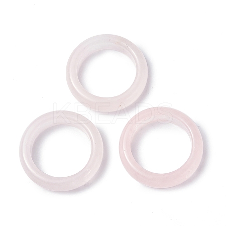 Natural Rose Quartz Plain Band Ring RJEW-P044-01A-03-1