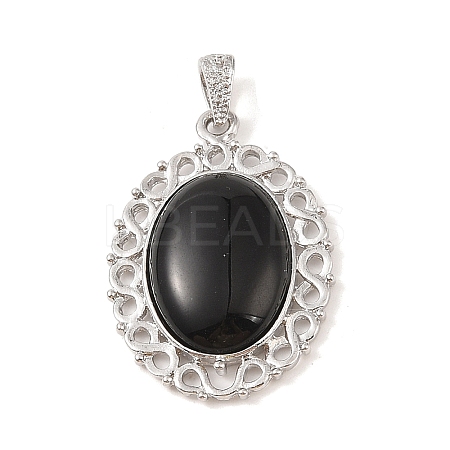 Natural Obsidian Pendants G-A226-03P-02-1