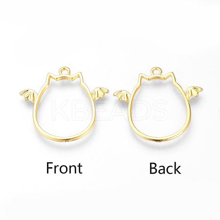 Alloy Open Back Bezel Pendants PALLOY-R098-32G-1