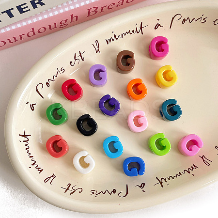Opaque Acrylic European Beads OACR-M027-01G-1