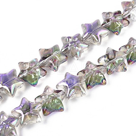 Electroplate Glass Beads Strands EGLA-N020-01D-1