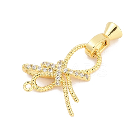 Brass Micro Pave Clear Cubic Zirconia Fold Over Clasps KK-M311-10G-1
