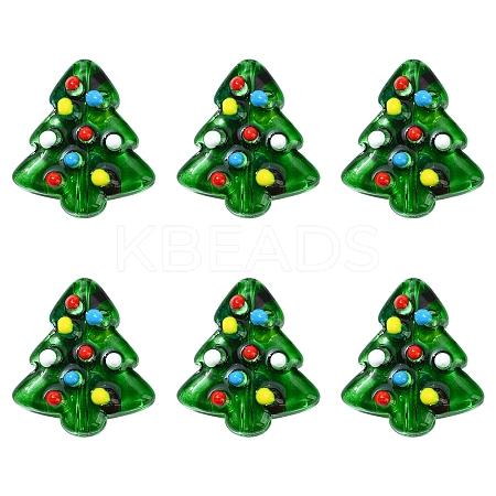 6Pcs Handmade Bumpy Glass Beads Strands LAMP-FS0001-16B-1