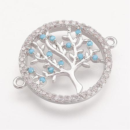 Brass Micro Pave Cubic Zirconia Links ZIRC-F048-58P-1