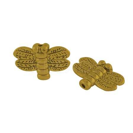 Tibetan Style Alloy Dragonfly Beads TIBEP-GC191-AG-RS-1