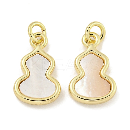 Brass Pave Sea Shell Gourd Charms KK-Q820-16G-1