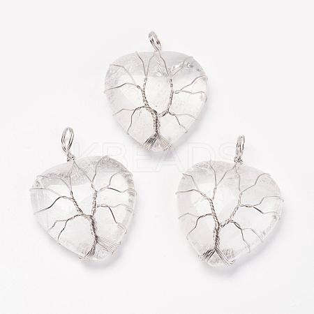 Natural Quartz Crystal Pendants G-G713-F09-1