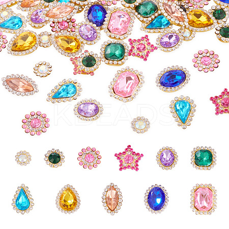 100Pcs Teardrop/Heart/Star Sew on Rhinestones FIND-TA0006-69D-1