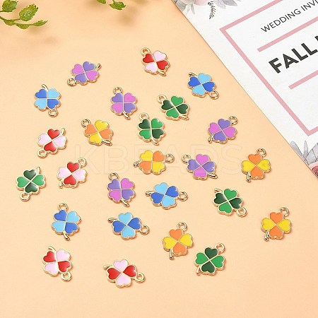 25Pcs 5 Colors Alloy Enamel Pendants ENAM-YW0003-83-1