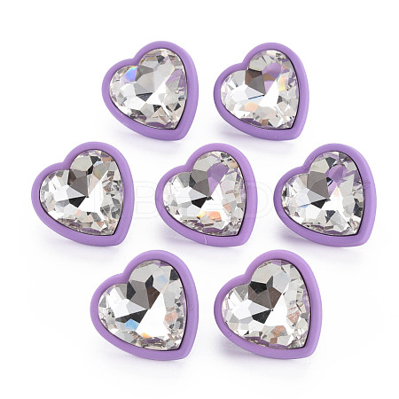 Crystal Rhinestone Heart Stud Earrings with 925 Sterling Silver Pins for Women MACR-S275-038B-1