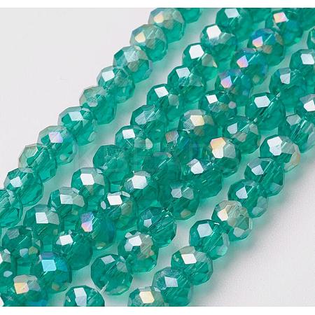 Electroplate Glass Beads Strands EGLA-F124-FR-B09-1