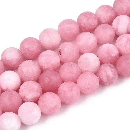 Natural White Jade Bead Strands G-R297-8mm-31-1