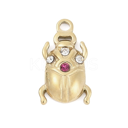 304 Stainless Steel Rhinestone Pendants STAS-L022-478G-1