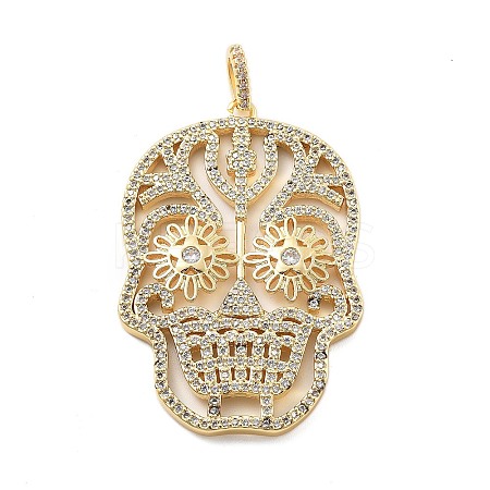 Brass Micro Pave Cubic Zirconia Pendants KK-L209-102G-01-1