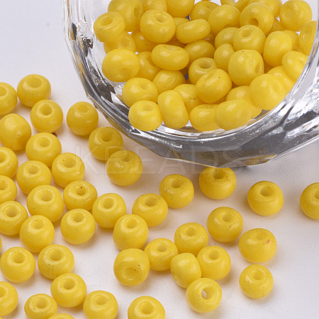 Baking Paint 6/0 Glass Seed Beads SEED-Q025-4mm-M06-1
