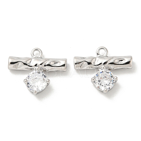 Brass Micro Pave Cubic Zirconia Charms KK-Q809-13P-1