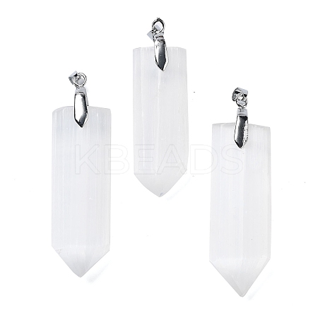Natural Selenite Big Pendants G-M091-01F-1